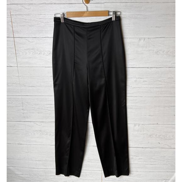Tadashi Shoji Pants Womens Size 8 Black Silky Designer Professional Event - Picture 3 of 16
